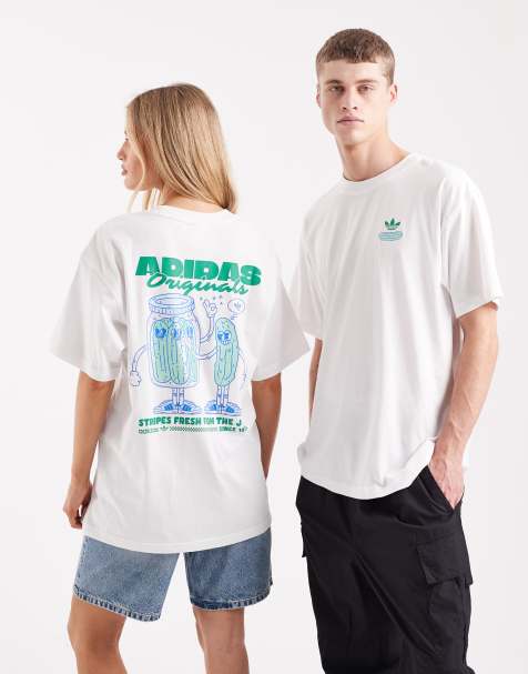 adidas Originals - T-shirt met grafische augurkenprint in wit - view 1