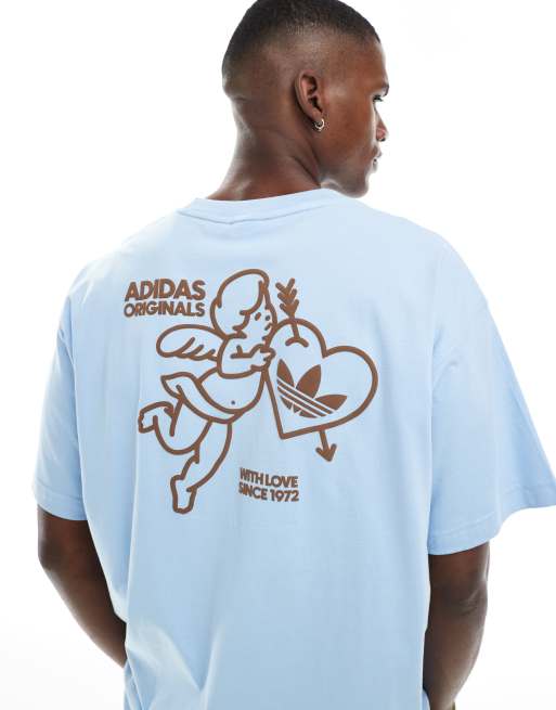 adidas Originals - T-shirt met grafische Cupido-print in blauw