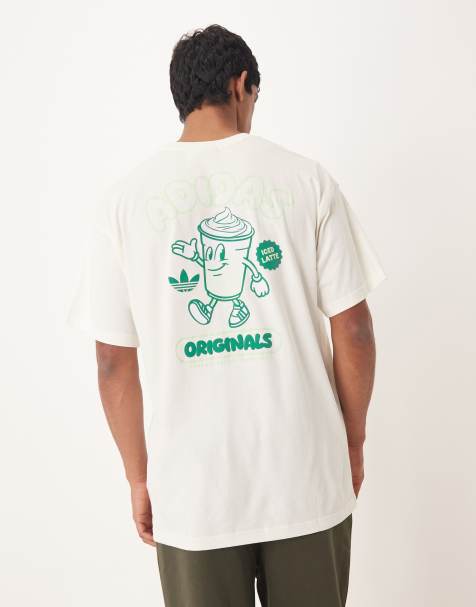 adidas Originals - T-shirt met grafische ijskoffie-print in gebroken wit - view 1