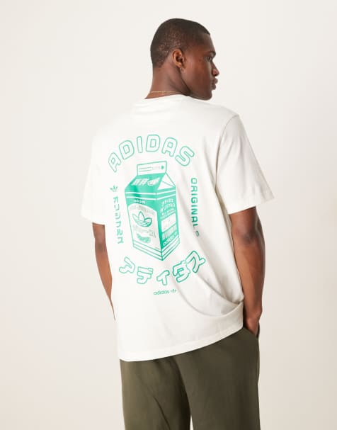 adidas Originals - T-shirt met grafische Japanse print op de achterkant in wit - view 1