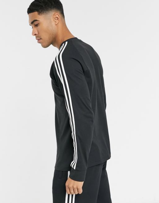 adidas - originals - t-shirt met lange mouwen en drie strepen in zwart