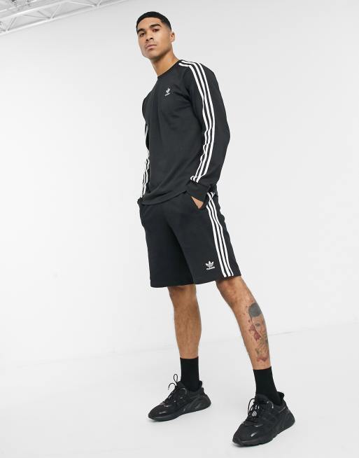 Adidas - originals - t-shirt met lange mouwen en drie strepen in zwart sale