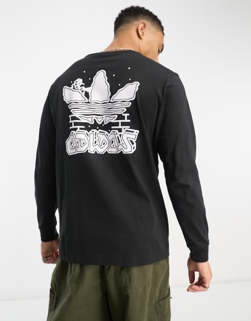 adidas Originals - T-shirt met lange mouwen in zwart