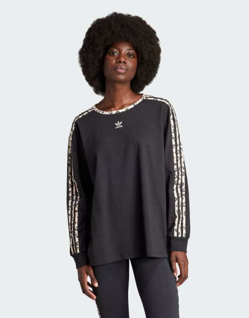 adidas Originals - T-shirt met lange mouwen in zwart