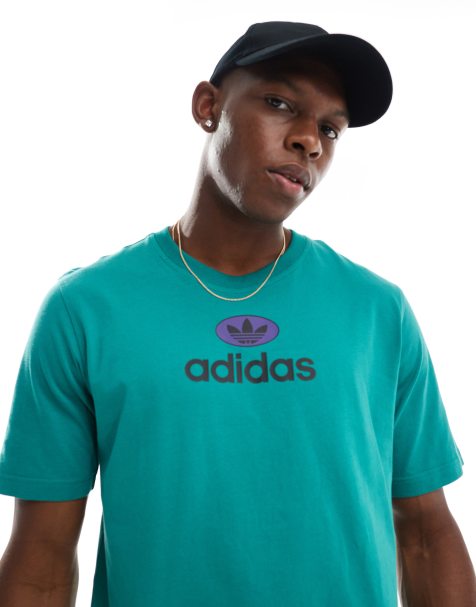 adidas Originals - T-shirt met logo in groen - view 1