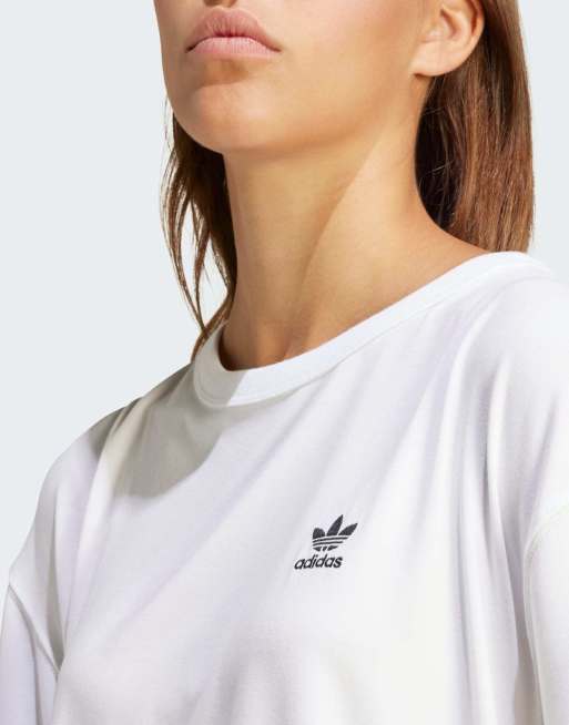 adidas Originals T-shirt met trefoil-logo in wit ASOS