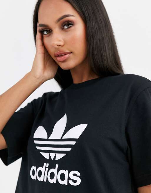 adidas Originals - T-shirt met trefoil logo in zwart