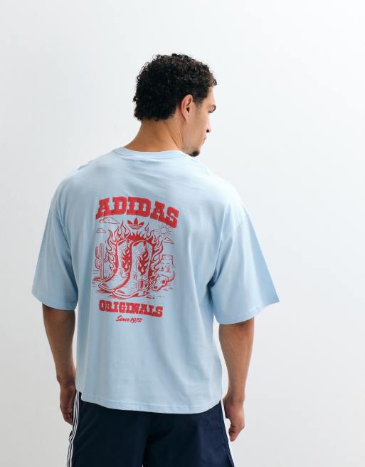 adidas Originals T-Shirt mit Cowboy-Print in Blau, 5 von 5