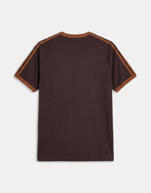adidas Originals T-Shirt mit drei Streifen in Braun, 6 von 7