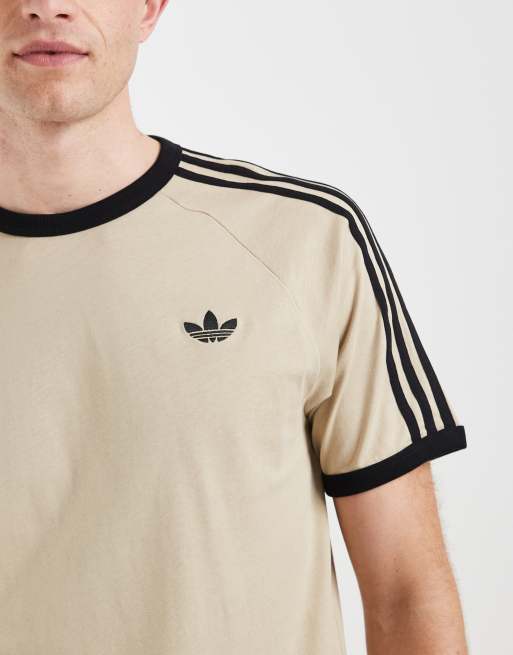 adidas Originals – T-Shirt mit drei Streifen in Khaki, 3 von 5