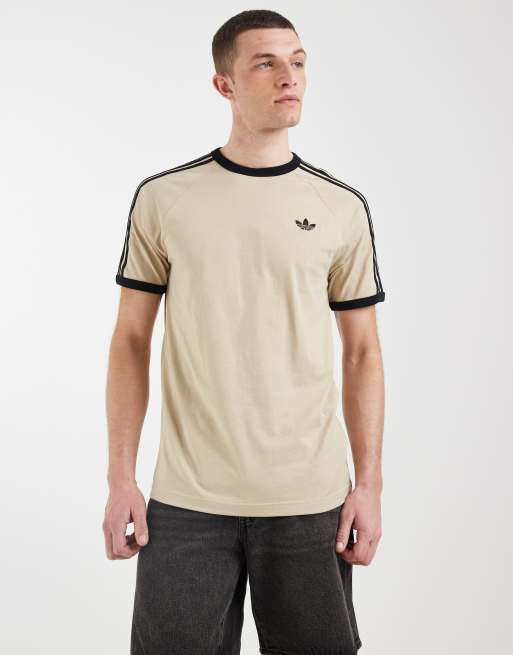 adidas Originals – T-Shirt mit drei Streifen in Khaki, 4 von 5