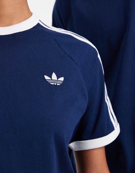 adidas Originals – T-Shirt mit drei Streifen in Marineblau, 3 von 4