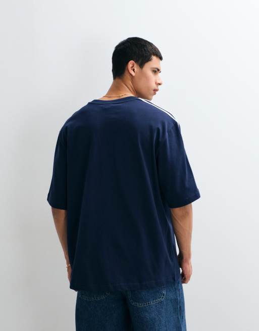 adidas Originals – T-Shirt mit drei Streifen in Marineblau, 4 von 5