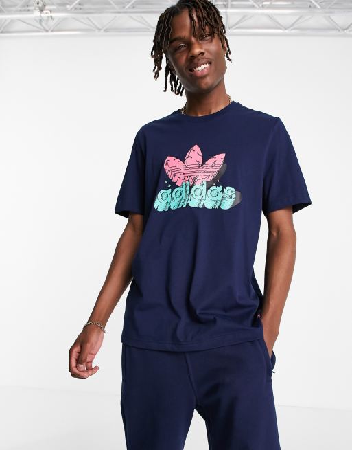 t shirt adidas bleu marine