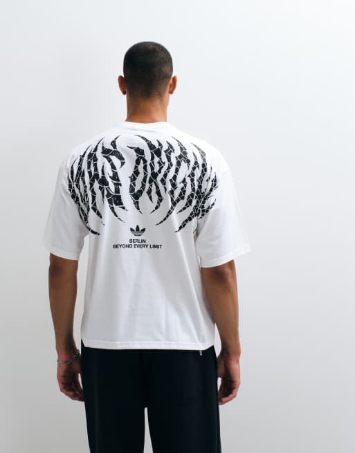 adidas Originals T-Shirt mit Rückendruck in Weiß, 5 von 5