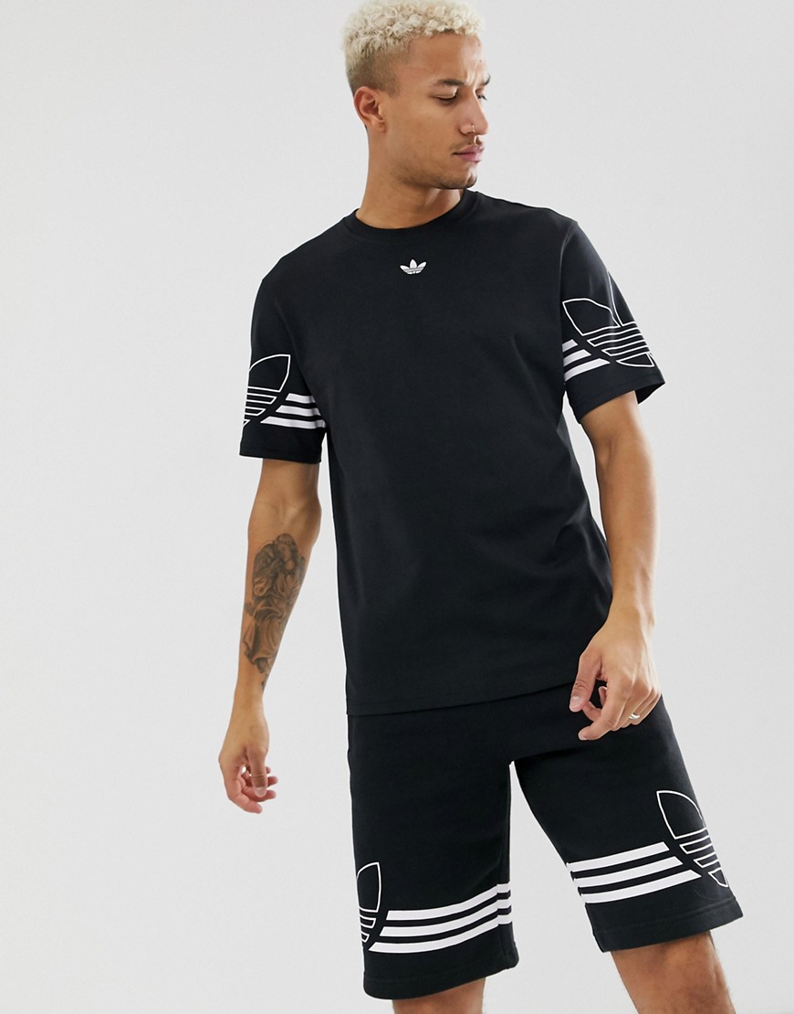 Adidas Originals - T-shirt nera con logo a trifoglio DU8145-Nero