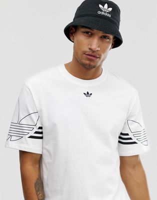 adidas Originals T-Shirt Outline Trefoil Logo White DU8536 | ASOS