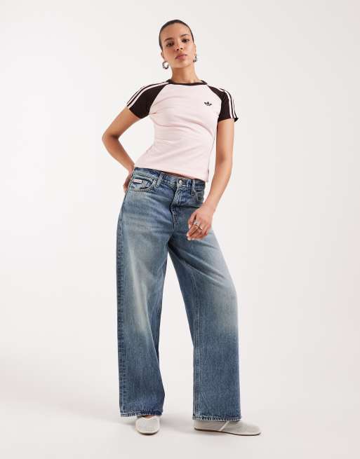 adidas Originals - T-shirt rosa e marrone, 3 di 4