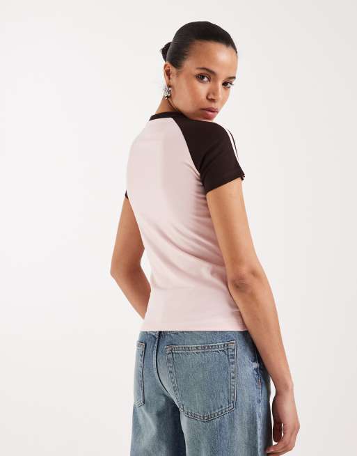 adidas Originals - T-shirt rosa e marrone, 4 di 4