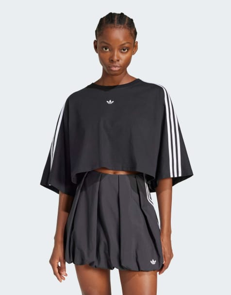 adidas Originals - T-shirt squadrata nera - view 1