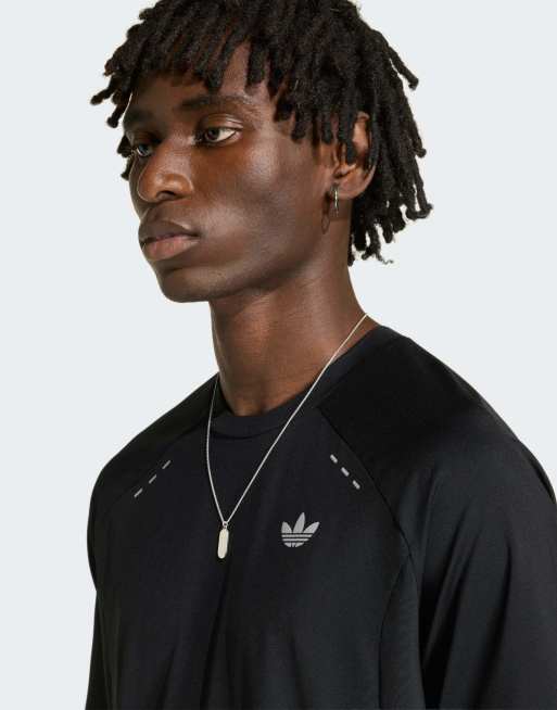 adidas Originals T-shirt Tech trèfle essentials en polyester noir, 2 de 4