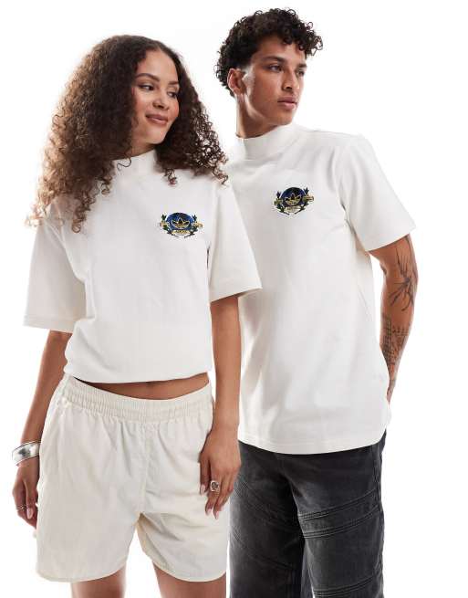 adidas Originals - T-shirt unisex bianca con logo