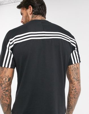 adidas t shirt 3 stripes black