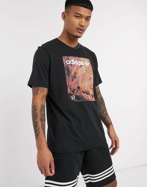 adidas Originals t-shirt with adventure graphic print in black | ASOS