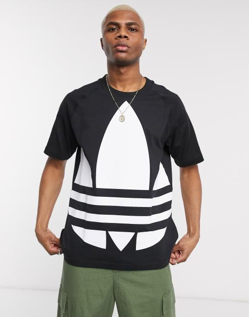 adidas Originals t shirt with big trefoil logo in black