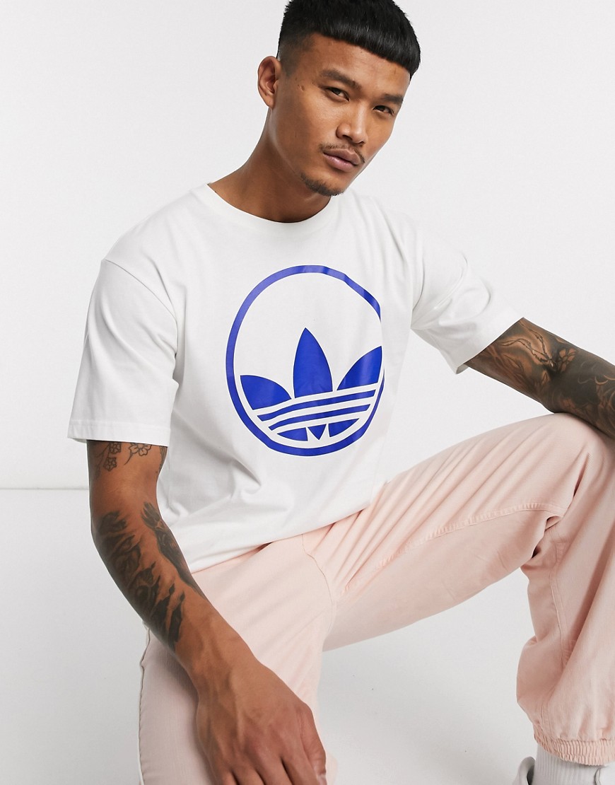 adidas Originals t-shirt with circle trefoil print in white