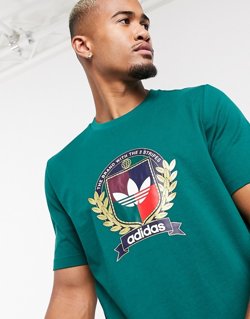 adidas Originals t-shirt with collegiate crest in green