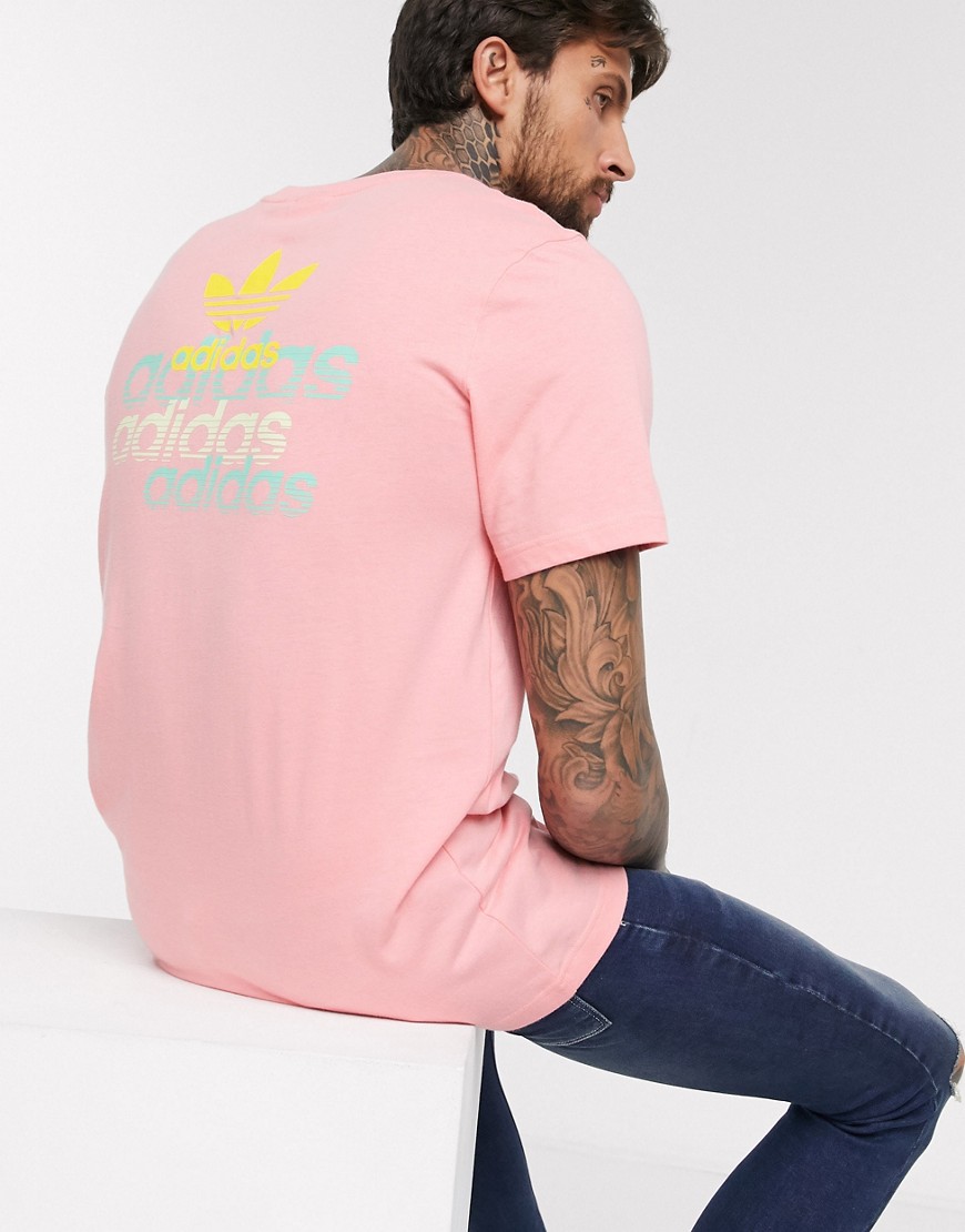 Adidas Originals t-shirt with emblem logo in pink