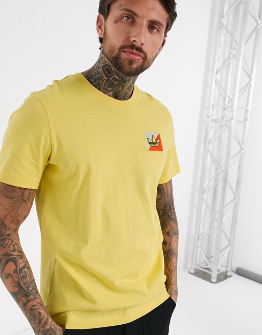 adidas Originals t-shirt with emblem logo in yellow
