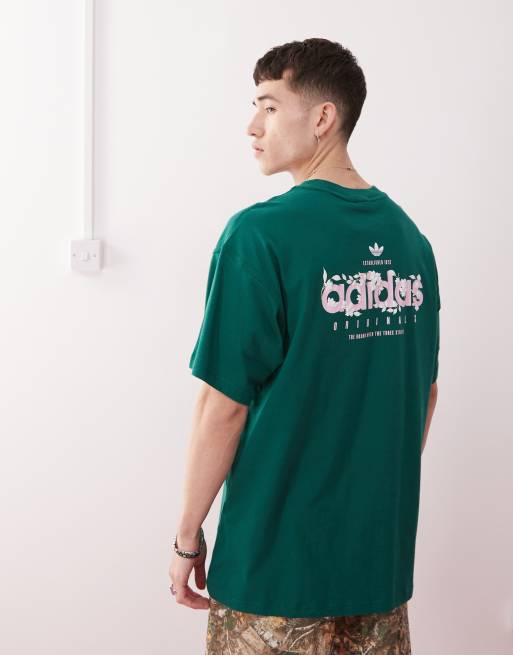 adidas Originals t-shirt with floral graphic in green | ASOS