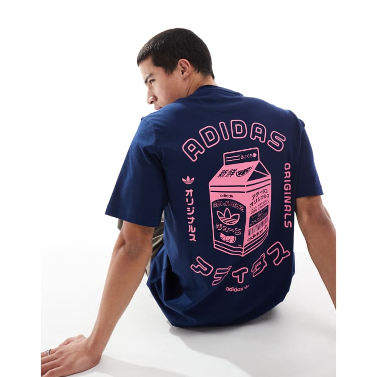 adidas Originals t-shirt with Japanese back graphic in navy | ASOS