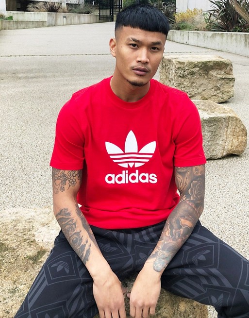 adidas Originals t-shirt with large trefoil in red