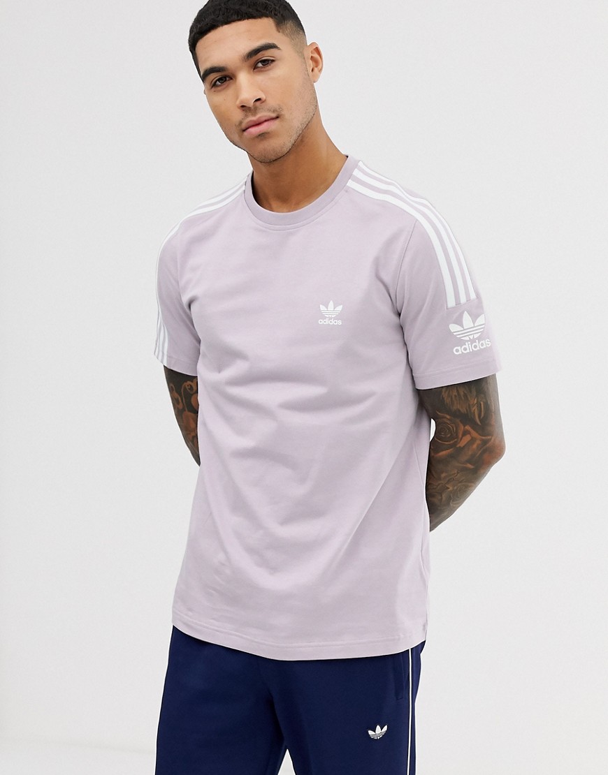 Adidas Originals T-shirt With Lock Up Logo In Lilac-purple