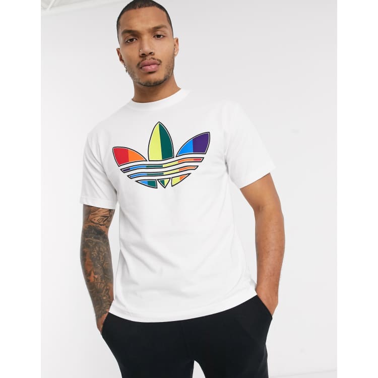 adidas Originals t-shirt in ASOS MULTICOLOR trefoil with | white