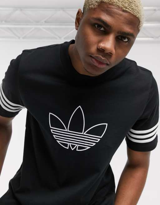 adidas Originals t-shirt with outline trefoil logo black | ASOS