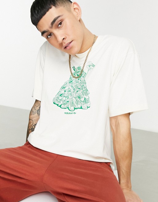 adidas Originals t-shirt with Stan Smith graphic print in off white