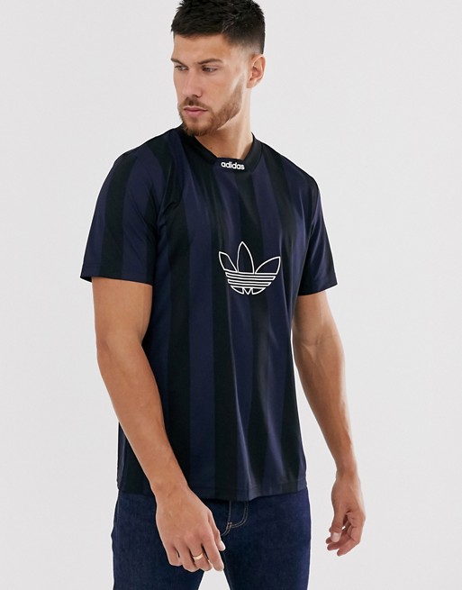 adidas Originals t-shirt with stripes and central logo in black