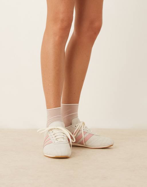 adidas Originals Taekwondo lace sneakers in off white and pink ASOS