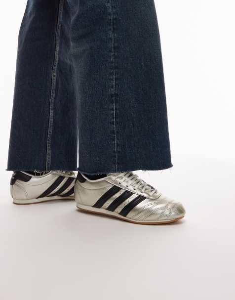 adidas Originals Taekwondo lace sneakers in silver and black - view 1