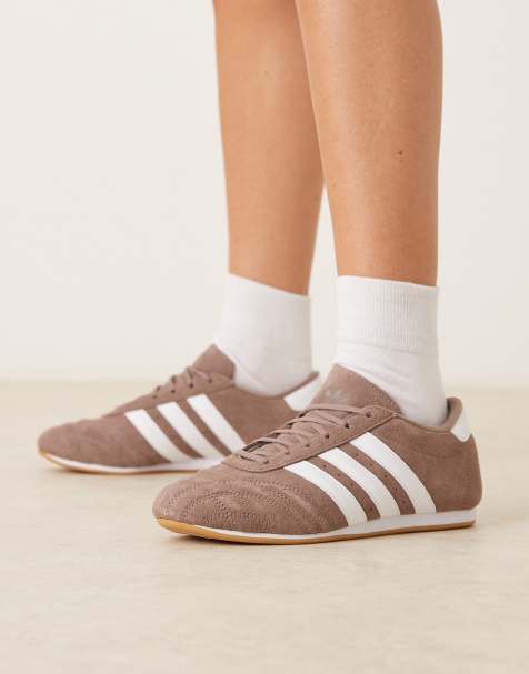 adidas Originals Taekwondo lace trainers in brown and white - view 1