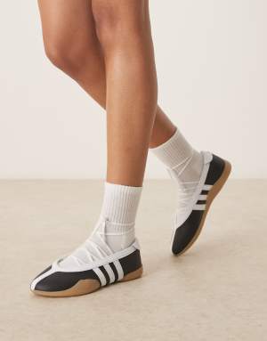 adidas Originals Taekwondo Mei ballet flats in black and white