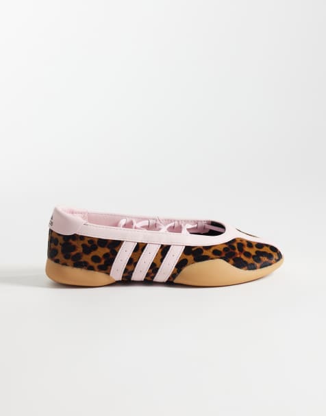 adidas Originals Taekwondo Mei ballet flats with pink details in leopard print - view 1