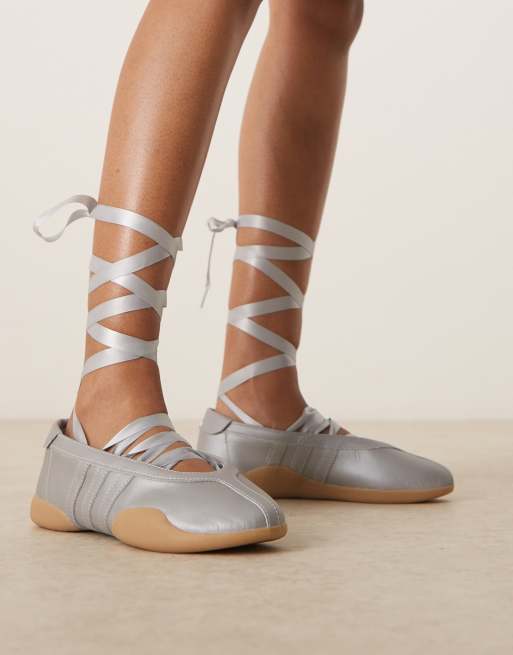 adidas Originals Taekwondo Mei Ballet sneakers in metallic silver