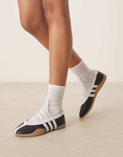 adidas Originals Taekwondo Mei Ballet trainers in black and white - view 1