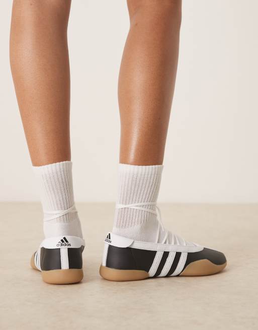 adidas Originals Taekwondo Mei Ballet trainers in black and white