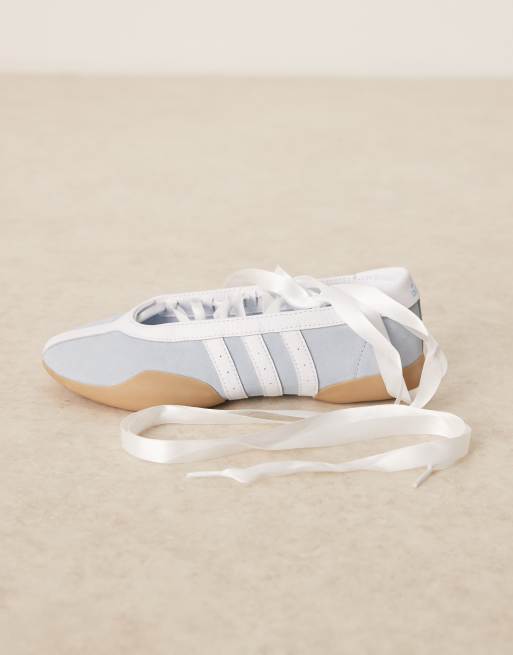 adidas Originals Taekwondo Mei Ballet trainers in light blue and white